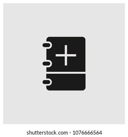 Notebook sign icon in trendy flat style isolated on grey background, add symbol vector illustration for web