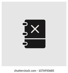 Notebook sign icon in trendy flat style isolated on grey background, close symbol vector illustration for web
