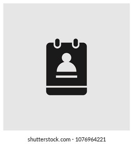 Notebook sign icon in trendy flat style isolated on grey background, user symbol vector illustration for web