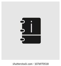 Notebook sign icon in trendy flat style isolated on grey background, information symbol vector illustration for web