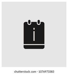 Notebook sign icon in trendy flat style isolated on grey background, information symbol vector illustration for web