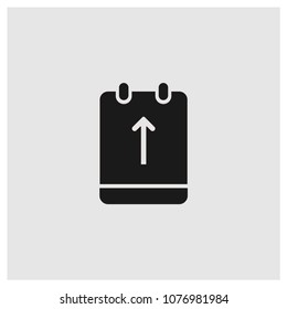 Notebook sign icon in trendy flat style isolated on grey background, arrow symbol vector illustration for web