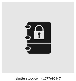 Notebook sign icon in trendy flat style isolated on grey background, private symbol vector illustration for web