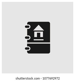 Notebook sign icon in trendy flat style isolated on grey background, home symbol vector illustration for web