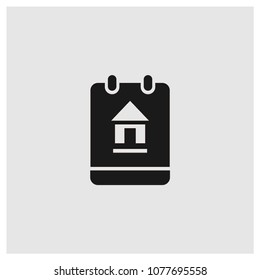 Notebook sign icon in trendy flat style isolated on grey background, home symbol vector illustration for web