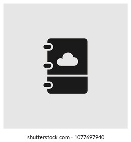 Notebook sign icon in trendy flat style isolated on grey background, cloud symbol vector illustration for web