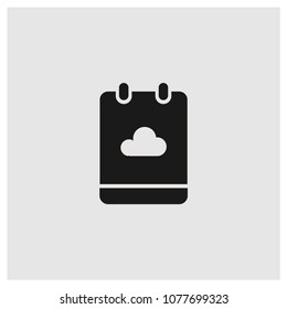 Notebook sign icon in trendy flat style isolated on grey background, cloud symbol vector illustration for web