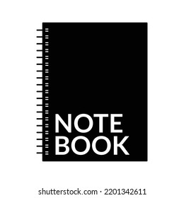 Notebook Silhouette. Black and White Icon Design Elements on Isolated White Background