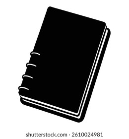notebook silhouette isolated on white background
