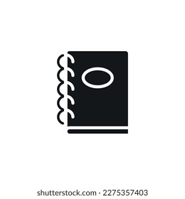 Notebook simple glyph icon. Vector solid isolated black logo illustration.