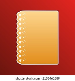 Señal simple de bloc de notas. Icono de gradiente dorado con contornos sobre fondo recto. Ilustración.