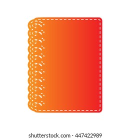 Notebook simple sign. Orange applique isolated.