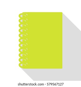 Notebook simple sign. Pear icon with flat style shadow path.