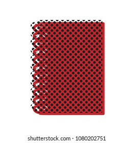 Notebook simple sign. Vector. Brown icon with shifted black circle pattern as duplicate at white background. Isolated.