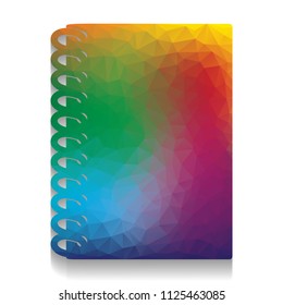 Notebook simple sign. Vector. Colorful icon with bright texture of mosaic with soft shadow on white background. Isolated.