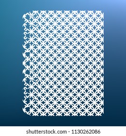 Notebook simple sign. Vector. White textured icon at lapis lazuli gradient background.