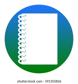 Notebook simple sign. Vector. White icon in bluish circle on white background. Isolated.