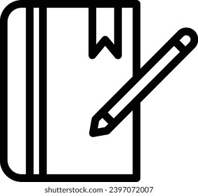 Notebook single vector line icon