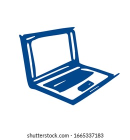 notebook sketch on white background. computer