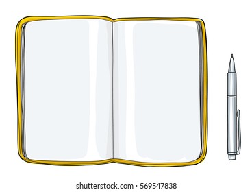 notebook sketchbook Mockup  blank paper and  Pen  hand drawn vector  art  illustration