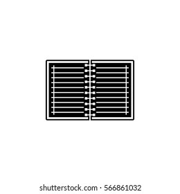 Notebook solid icon, Education and school element, diary note vector graphics, a filled pattern on a white background, eps 10.