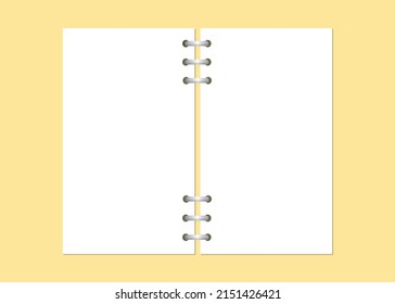 Notebook with space for your picture or text. Vector illustration.