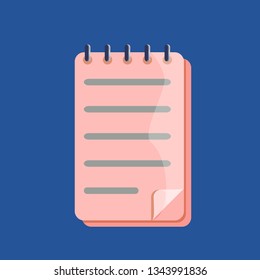 Notebook with spiral binder. Vector icon in modern flat style