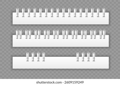 Notebook with spiral for note and book layout in blank horizontal format. Paper and notepad in vector for business design, isolated for office illustration. School spring space with white education 