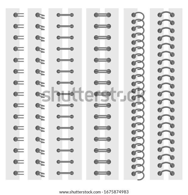 Notebook spirals vector design illustration\
isolated on white\
background