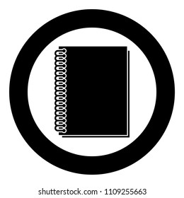 Notebook with spring icon black color in circle round 