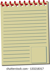 Notebook with a spring on white.