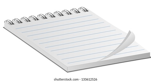 Notebook with a spring on white.