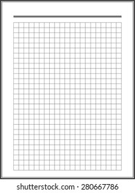 Notebook squared paper sheet