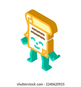 notebook stationery character isometric icon vector. notebook stationery character sign. isolated symbol illustration