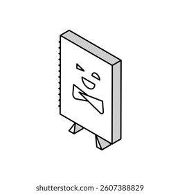 notebook stationery character isometric icon vector. notebook stationery character sign. isolated symbol illustration