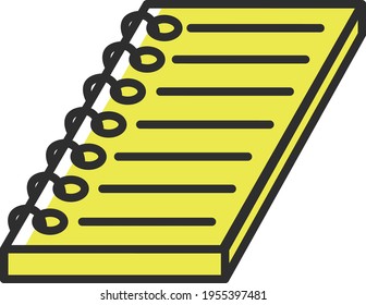 Notebook stationery handwritten style illustration icon
