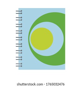 Notebook mit Schreibtischvorlage, Vektorgrafik-Design