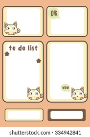 Notebook sticker  cat set 