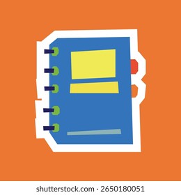Adesivo de notebook com paleta plana de cores suaves no estilo recorte