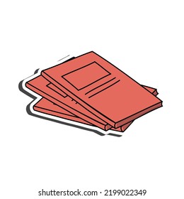 Notebook sticker with shadow on education theme. Back to school. Vector illustration.