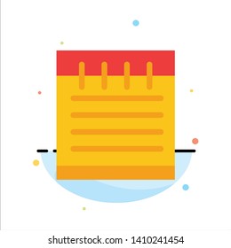 Notebook, Study Education, School Abstract Flat Color Icon Template
