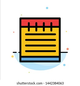 Notebook, Study Education, School Abstract Flat Color Icon Template