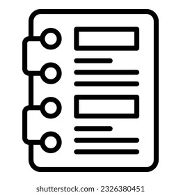 Notebook study icon outline vector. Case research. Success learn
