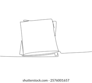 Notebook for studying, notes one line art. Continuous line drawing of online learning, school supplies, notebook, exam, paper, education.