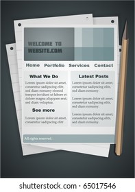 Notebook style website template. Fully vector, enjoy!