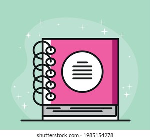 notebook supply with spiral cartoon