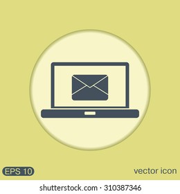 notebook with symbol a letter envelope, mail icon