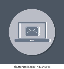 notebook with symbol a letter envelope, mail icon