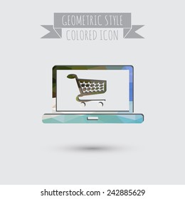 notebook with symbol shopping cart