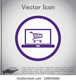 notebook with symbol shopping cart